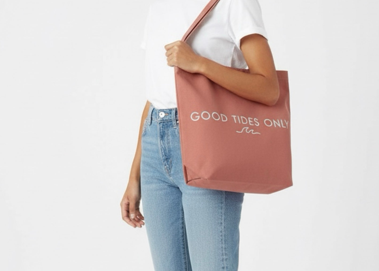 The Pink One - Good Tides Only Heavy Duty Tote Bag